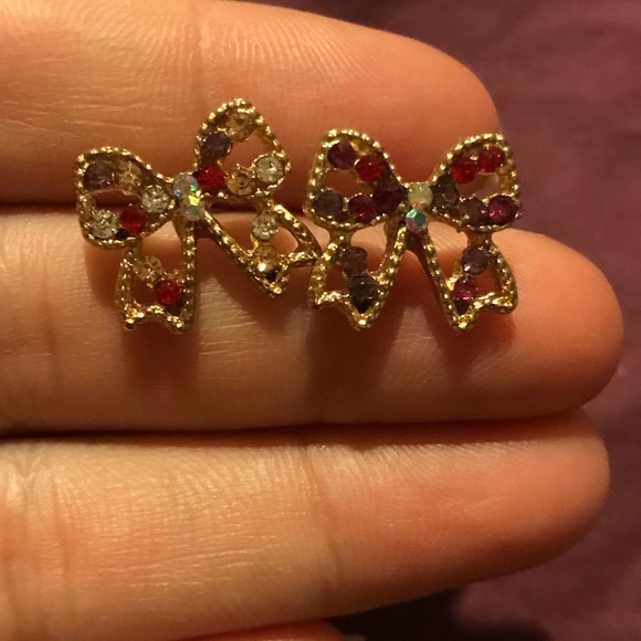 Colorful Rhinestone Stud Earring - Picture 2 of 6